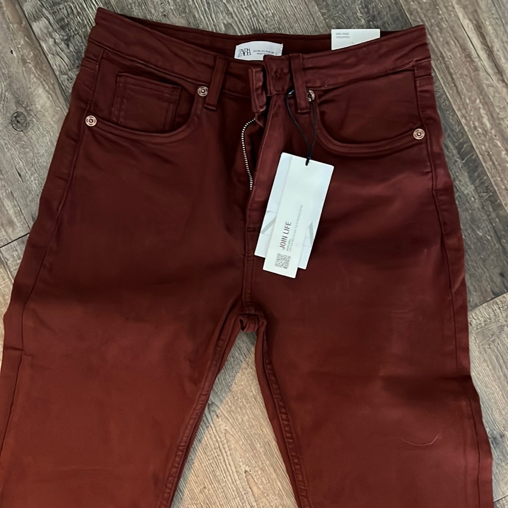 NWT dark red Zara jeans